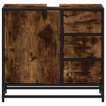 Smoked Oak Bathroom Sink Cabinet - Elegant & Durable Design