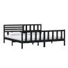 Black Solid Wood Bed Frame 200x200 cm - Stylish & Sturdy