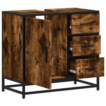 Smoked Oak Bathroom Sink Cabinet - Elegant & Durable Design