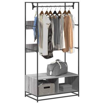 Stylish Grey Sonoma Wardrobe - 90x50x180 cm | Hipo Market