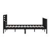 Black Solid Wood Bed Frame 200x200 cm - Stylish & Sturdy