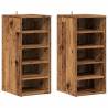 Shoe Cabinets 2 pcs Old Wood - Stylish Storage Solution