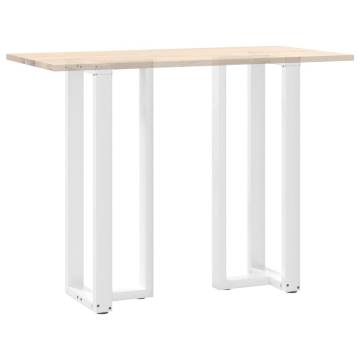 T-Shaped Bar Table Legs - 2 pcs White Steel | HipoMarket