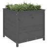 Garden Planter Grey 82.5x82.5x78 cm Solid Pine Wood - Hipo Market