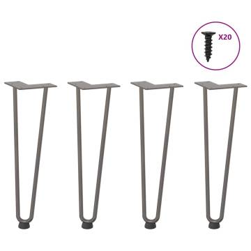 Hairpin Table Legs 4 pcs Natural Steel 42 cm - Durable Design