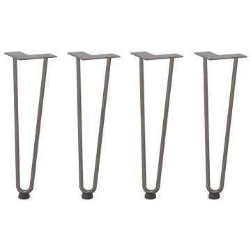 Hairpin Table Legs 4 pcs Natural Steel 42 cm - Durable Design