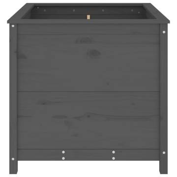 Garden Planter Grey 82.5x82.5x78 cm Solid Pine Wood - Hipo Market