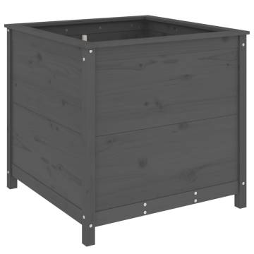 Garden Planter Grey 82.5x82.5x78 cm Solid Pine Wood - Hipo Market