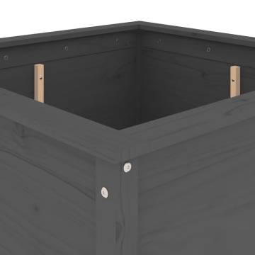 Garden Planter Grey 82.5x82.5x78 cm Solid Pine Wood - Hipo Market