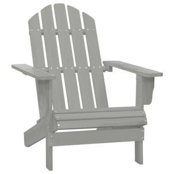 Garden Adirondack Chair & Table - Solid Fir Wood Grey