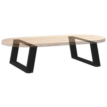 U-Shaped Coffee Table Legs - 2 pcs Black Steel | Hipomarket UK