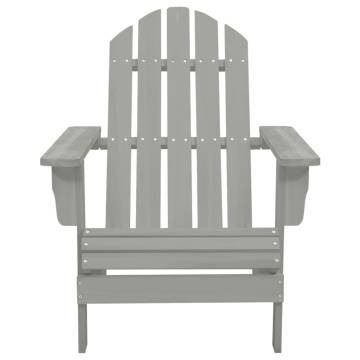 Garden Adirondack Chair & Table - Solid Fir Wood Grey