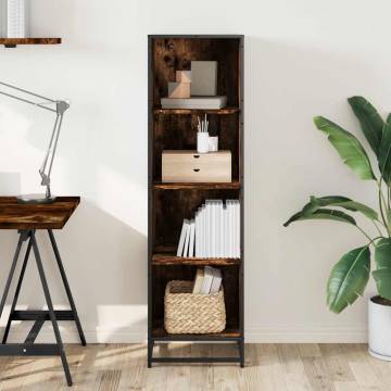 Book Cabinet Smoked Oak | 40x35x139 cm Engineered Wood