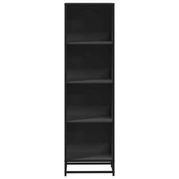 Stylish Black Book Cabinet - 40x35x139 cm Engineered Wood