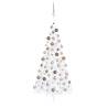 Artificial Half Pre-lit Christmas Tree with Ball Set White 210 cm Colour white and rose Size 210 x 120 cm Quantity in Package 1 Number of Branch Tips 