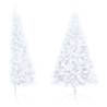 Pre-lit Artificial Half Christmas Tree White 210 cm with Balls