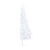 Pre-lit Artificial Half Christmas Tree White 210 cm with Balls