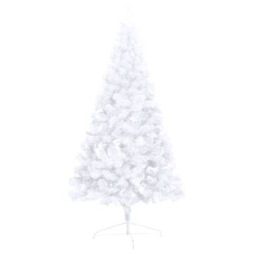 Pre-lit Artificial Half Christmas Tree White 210 cm with Balls