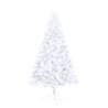 Pre-lit Artificial Half Christmas Tree White 210 cm with Balls