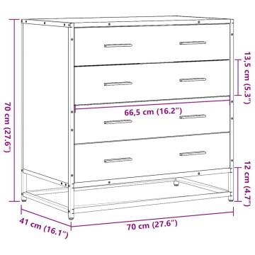 Stylish Drawer Cabinet Sonoma Oak - 70x41x70 cm | HipoMarket