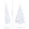 Pre-lit Artificial Half Christmas Tree White 210 cm with Balls