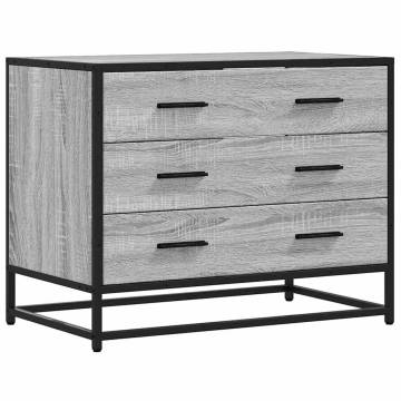 Stylish Drawer Cabinet Grey Sonoma - 70x41x56 cm Engineered Wood