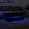 Modern Coffee Table with LED Lights - 90x50 cm Black