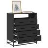  Drawer Cabinet Black 70x41x83.5 cm Engineered Wood Colour black Quantity in Package 1 