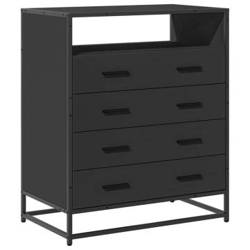 Stylish Black Drawer Cabinet - 70x41x83.5 cm | HipoMarket