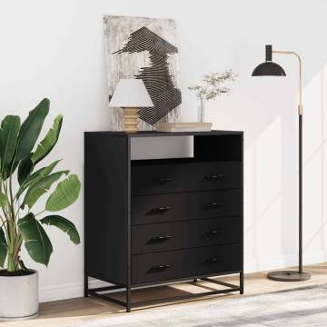 Stylish Black Drawer Cabinet - 70x41x83.5 cm | HipoMarket