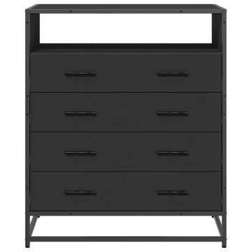 Stylish Black Drawer Cabinet - 70x41x83.5 cm | HipoMarket