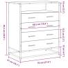 Stylish Black Drawer Cabinet - 70x41x83.5 cm | HipoMarket