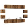  Wall Mounted TV cabinets 8 pcs Old Wood Engineered Wood Colour old wood Quantity in Package 1 Width 200 cm 