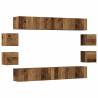 Stylish Wall Mounted TV Cabinets - 8 pcs Old Wood | Hipomarket