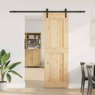 Solid Pine Sliding Door with Hardware Set - 70x210 cm | HipoMarket