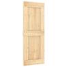 Solid Wood Pine Sliding Door with Hardware Set - 80x210 cm