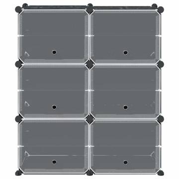 Stylish Storage Cube Organiser with 6 Cubes - Black PP