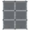 Stylish Storage Cube Organiser with 6 Cubes - Black PP