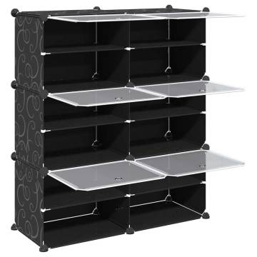 Stylish Storage Cube Organiser with 6 Cubes - Black PP