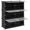 Stylish Storage Cube Organiser with 6 Cubes - Black PP