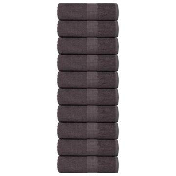 Soap Towels 10 pcs Anthracite 30x30 cm 100% Cotton - Hipomarket