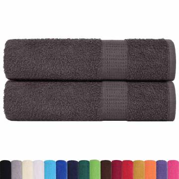 Bath Towels 2 pcs Anthracite 100x150 cm 100% Cotton - Soft & Durable