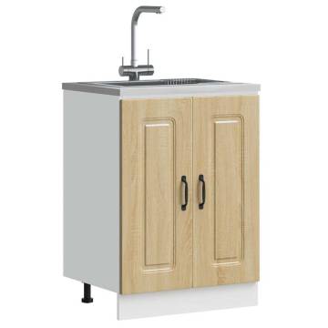 Sink Base Cabinet Kalmar Sonoma Oak - 60x46x81.5 cm | Hipo Market