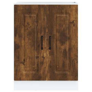 Kalmar Smoked Oak Sink Base Cabinet - 60x46x81.5 cm