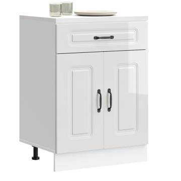 Kalmar High Gloss White Kitchen Base Cabinet | Durable Storage