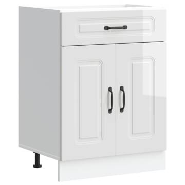 Kalmar High Gloss White Kitchen Base Cabinet | Durable Storage