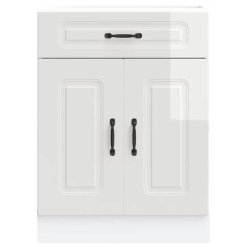 Kalmar High Gloss White Kitchen Base Cabinet | Durable Storage