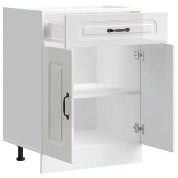 Kalmar High Gloss White Kitchen Base Cabinet | Durable Storage