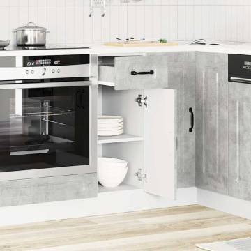 Kalmar Concrete Grey Kitchen Base Cabinet - Stylish Storage Solution