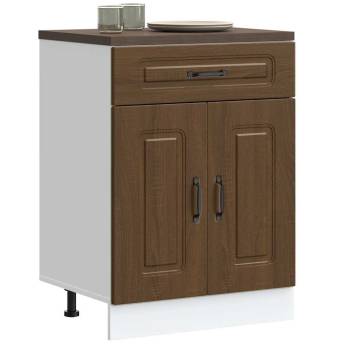 Kitchen Base Cabinet Kalmar Brown Oak - Durable & Spacious